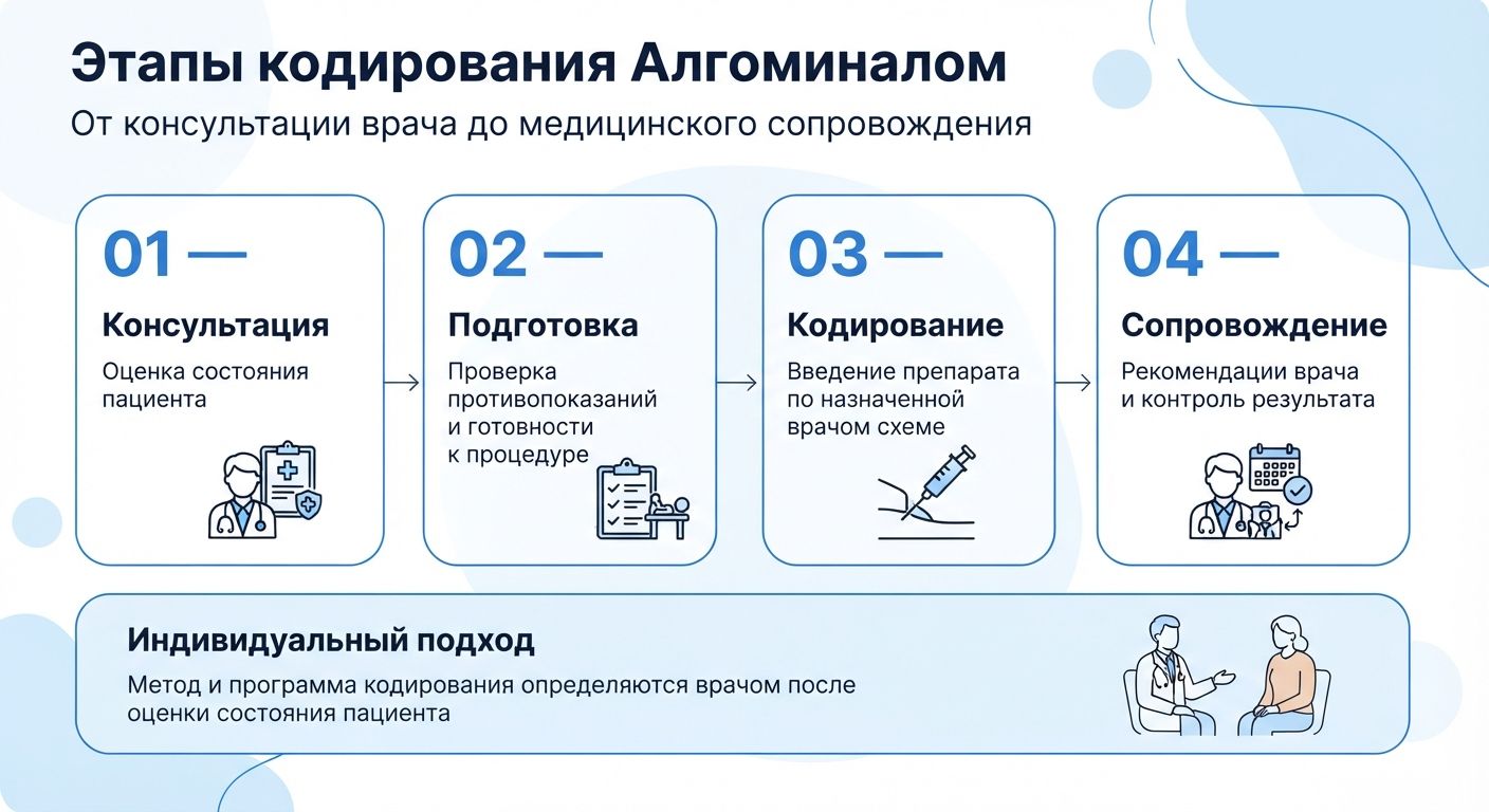 Кодирование препаратом «Алгоминал» в Иркутске инфографика